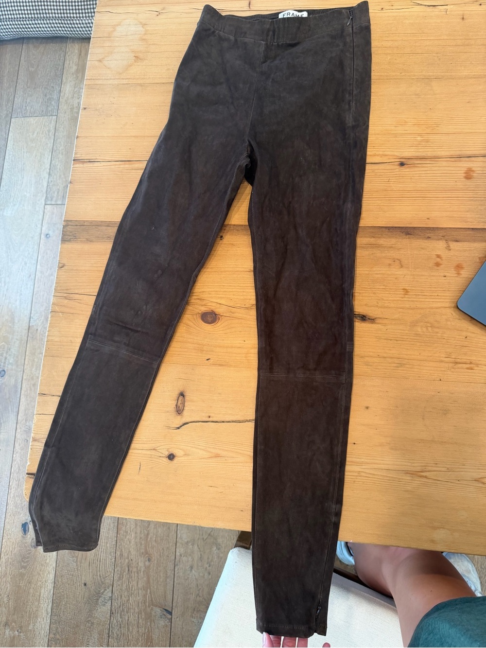 Frame Denim Dark Brown Suede Skinny Jeans for Women
